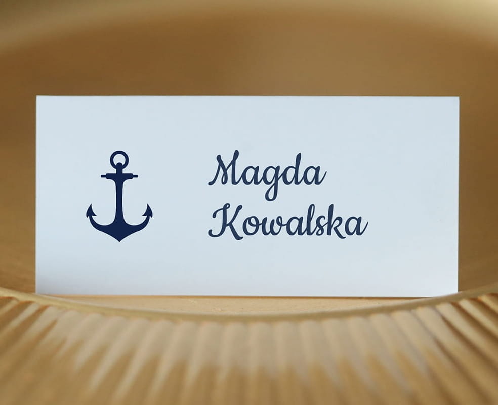 Winietki ślubne z marynarską kotwicą