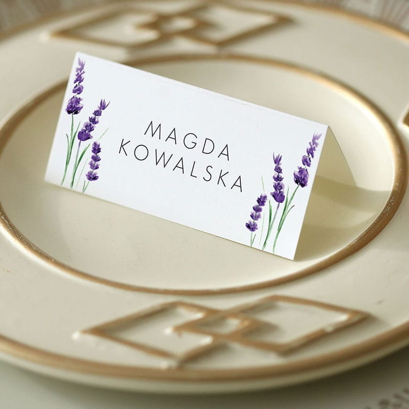 Winietki ślubne z motywem lawendy