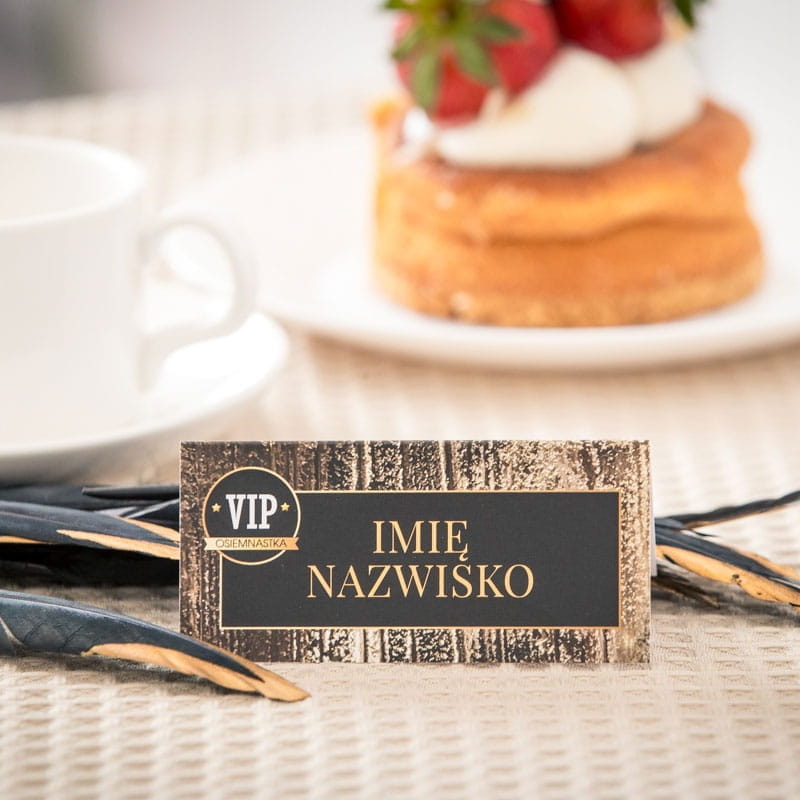 VIP, winietki na urodziny, złoto-czarne