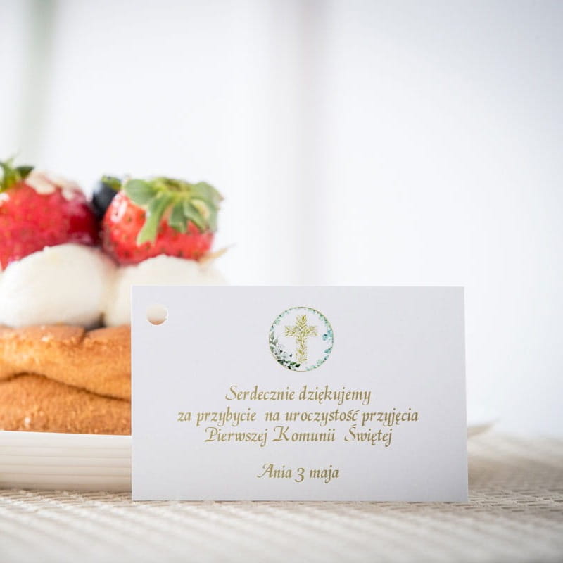 Podziękowania dla gości komunijnych bileciki