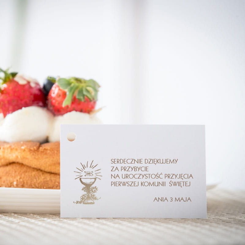 Podziękowania dla gości komunijnych bileciki
