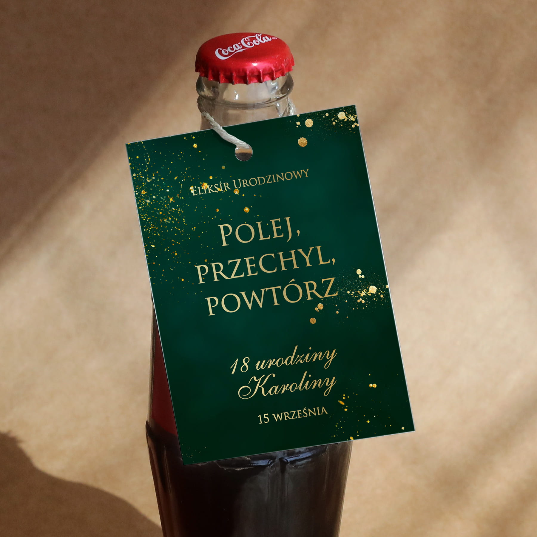 Złoto-szmaragdowe urodzinowe zawieszki