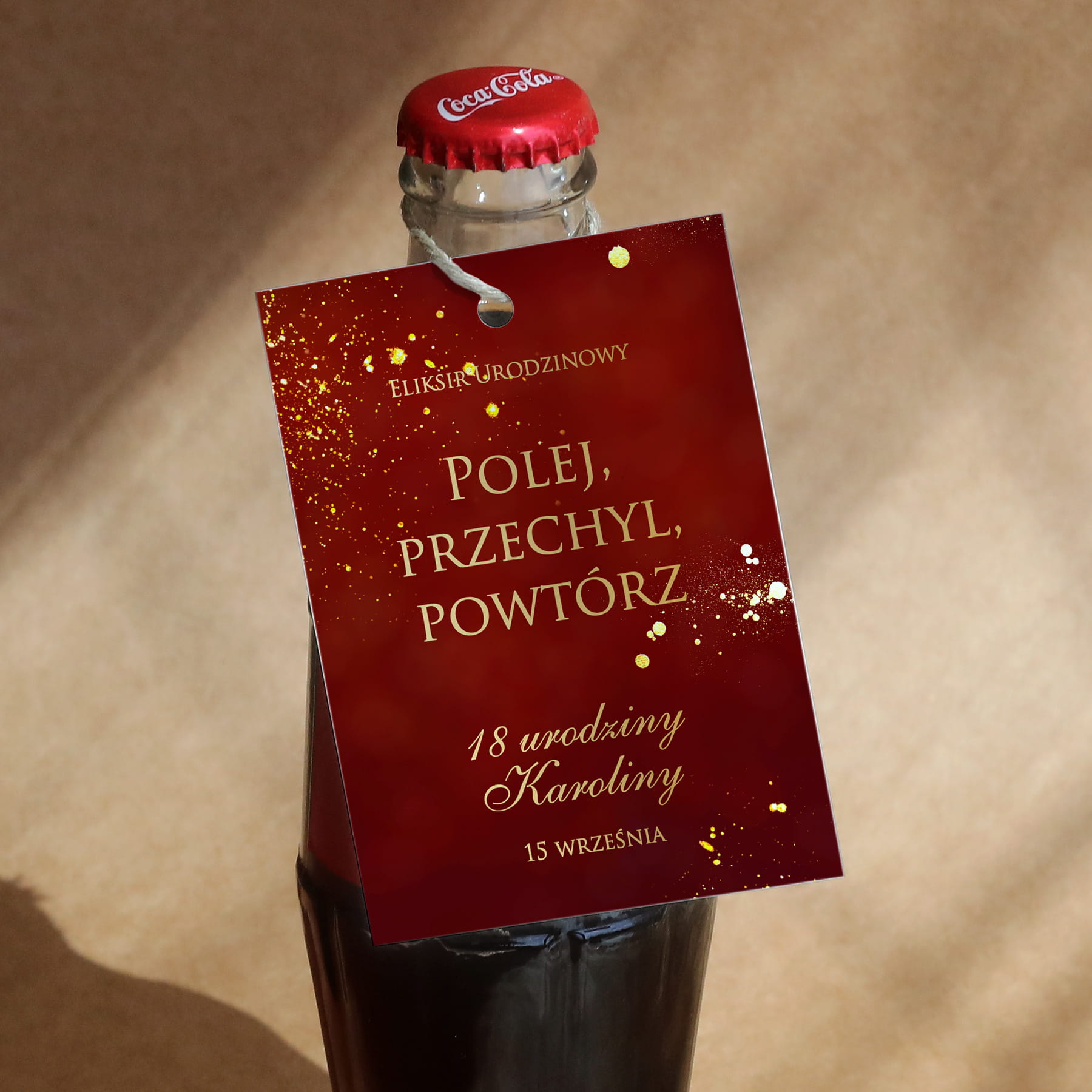 Bordowo-złote urodzinowe zawieszki