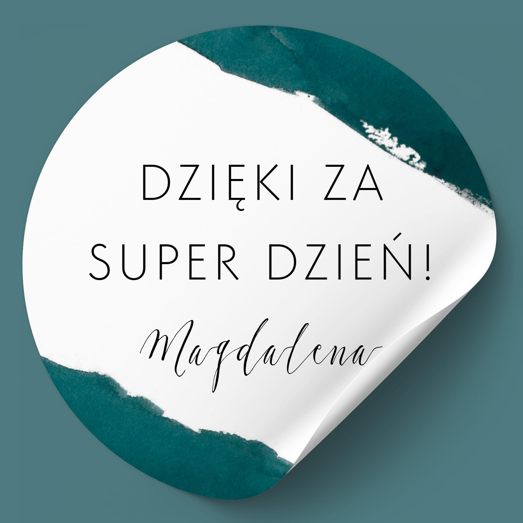 Zielone winietki naklejki na urodziny