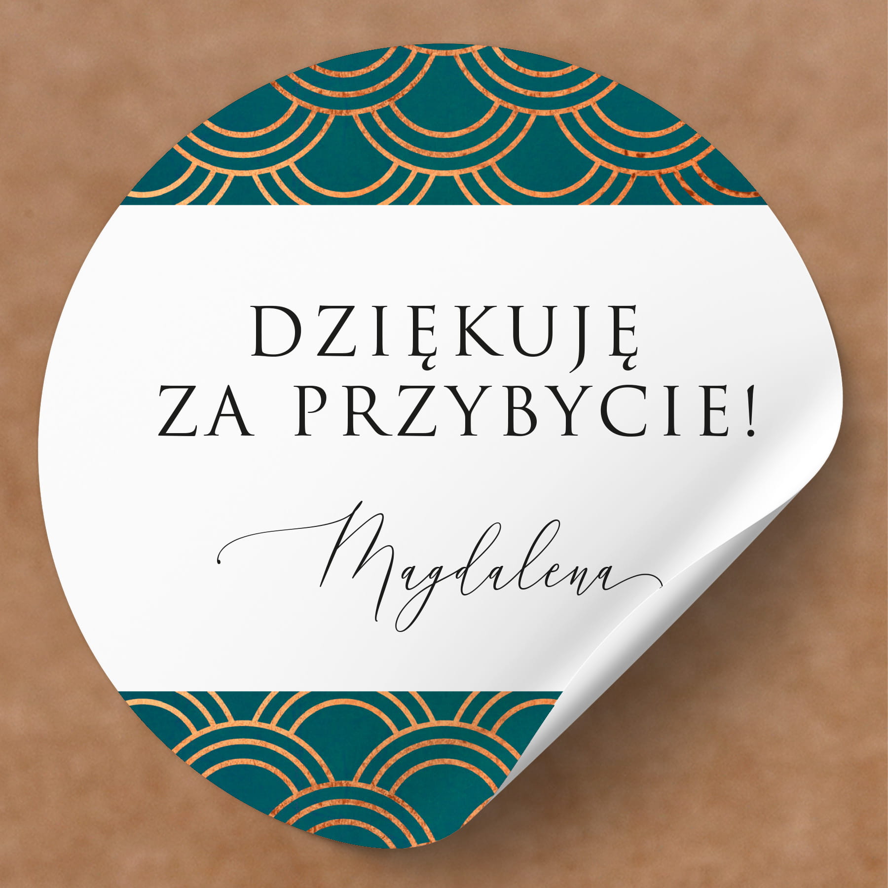 Czarno-złote geometryczne winietki naklejki na urodziny
