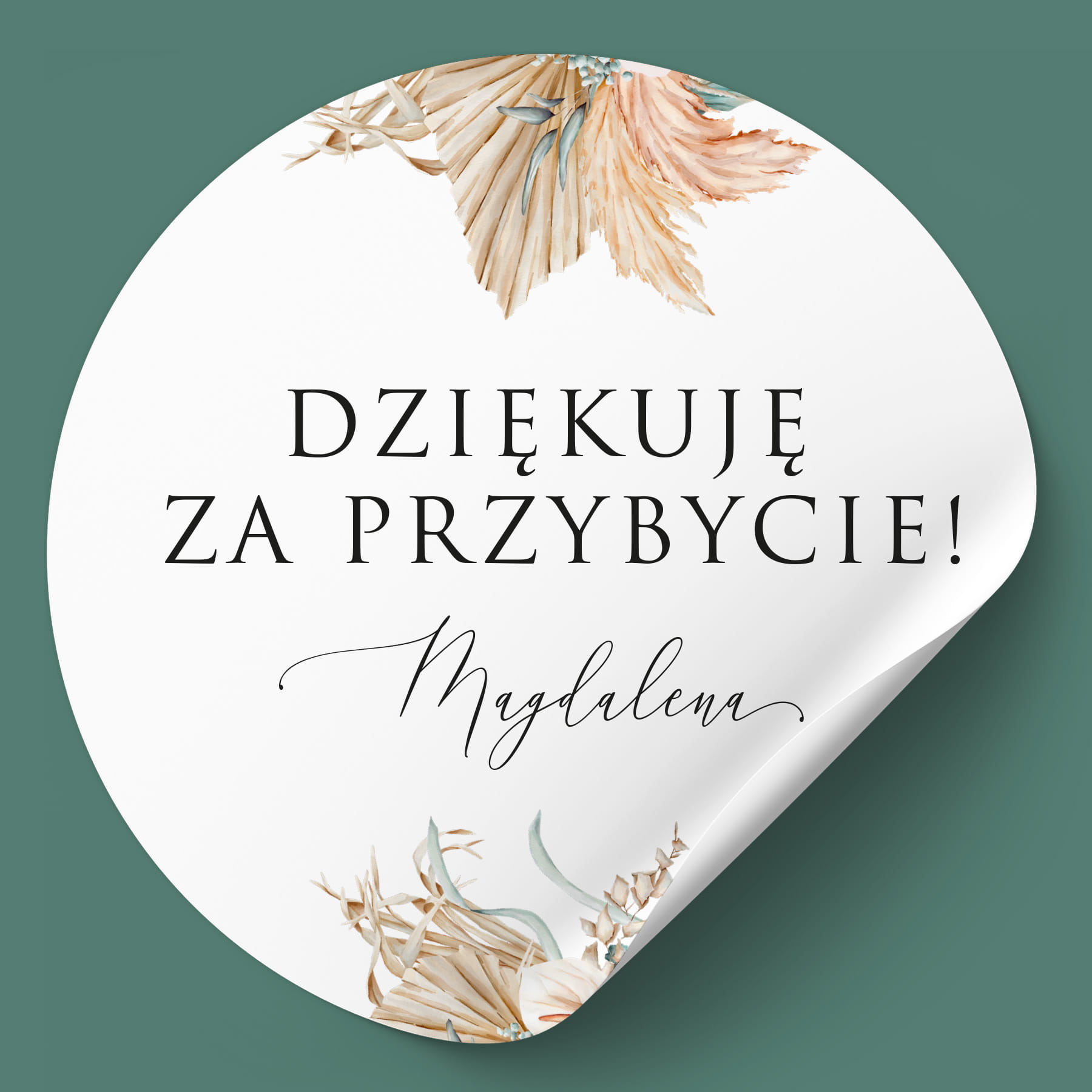 Winietki naklejki na urodziny w stylu boho