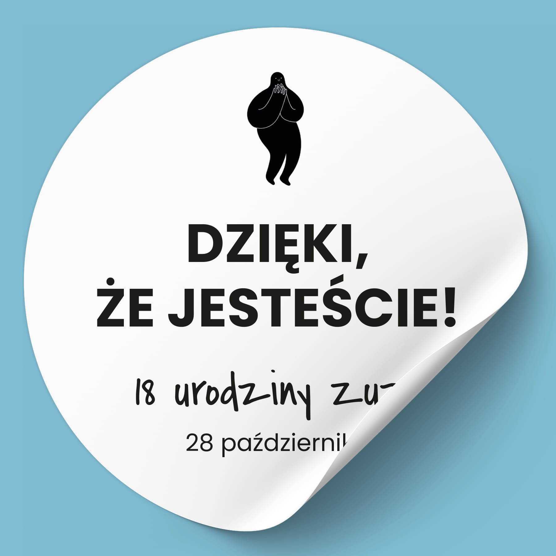 Winietki naklejki na urodziny z uroczym stworkiem