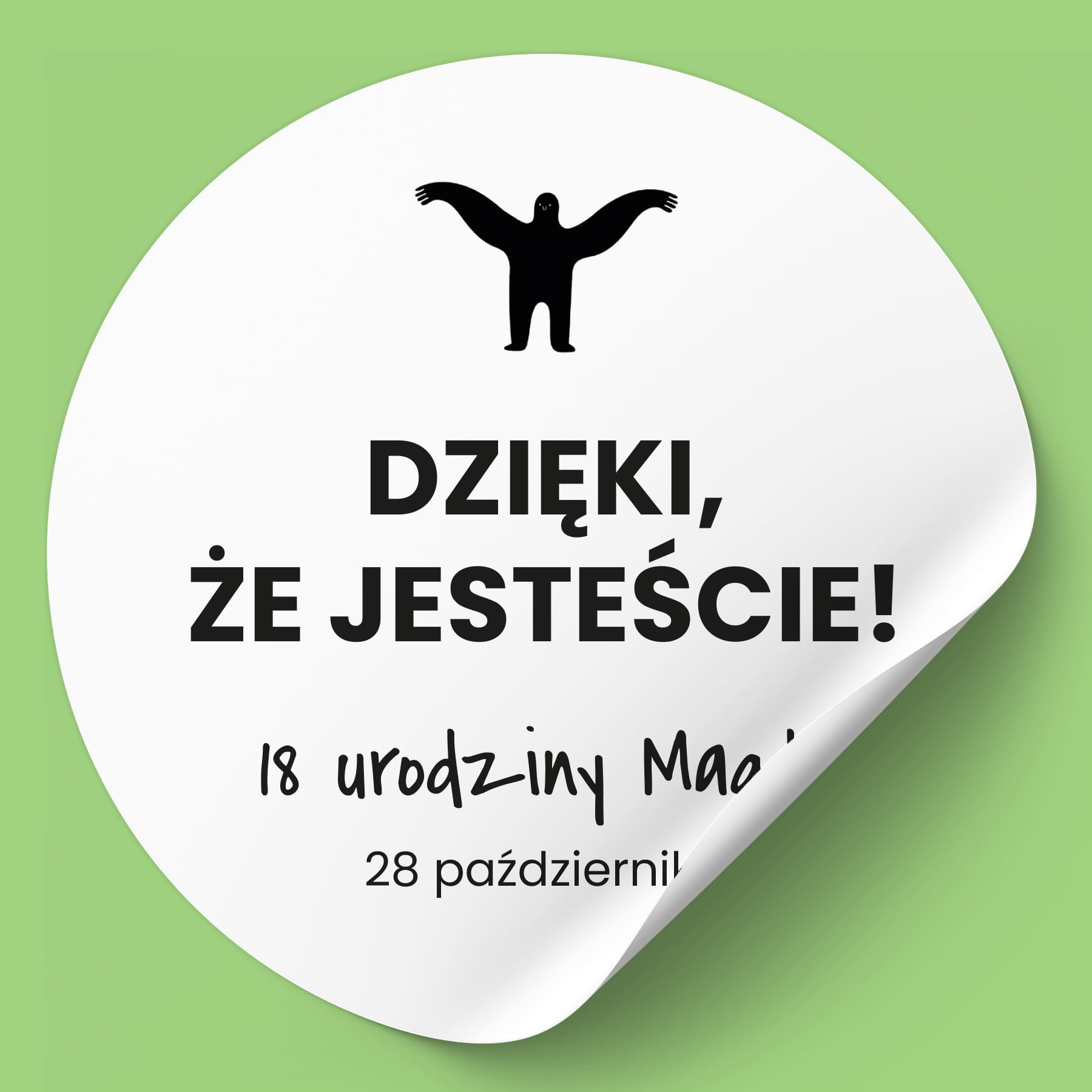 Winietki naklejki na urodziny ze śmiesznym stworkiem
