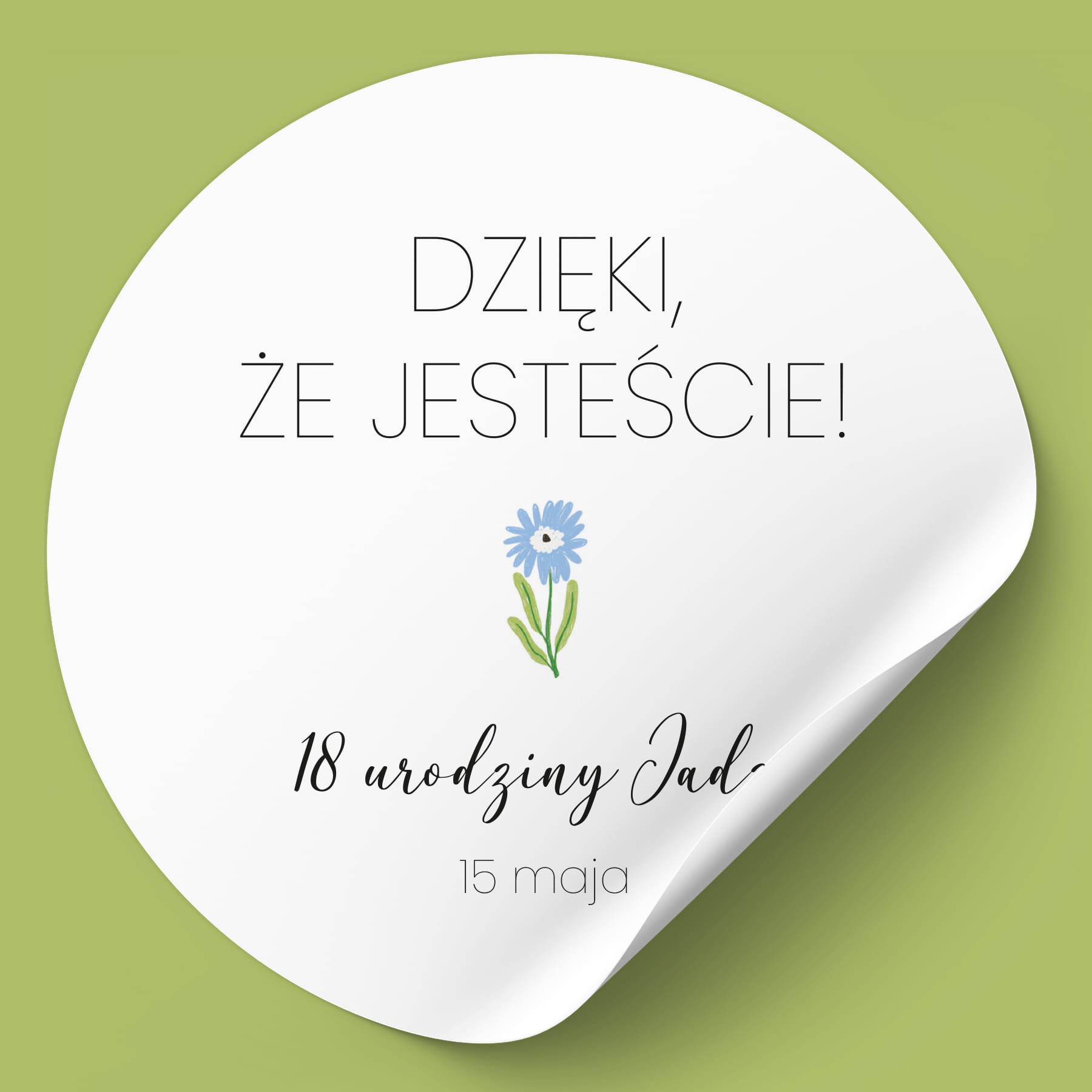 Naklejki na urodziny z uroczym kwiatuszkiem