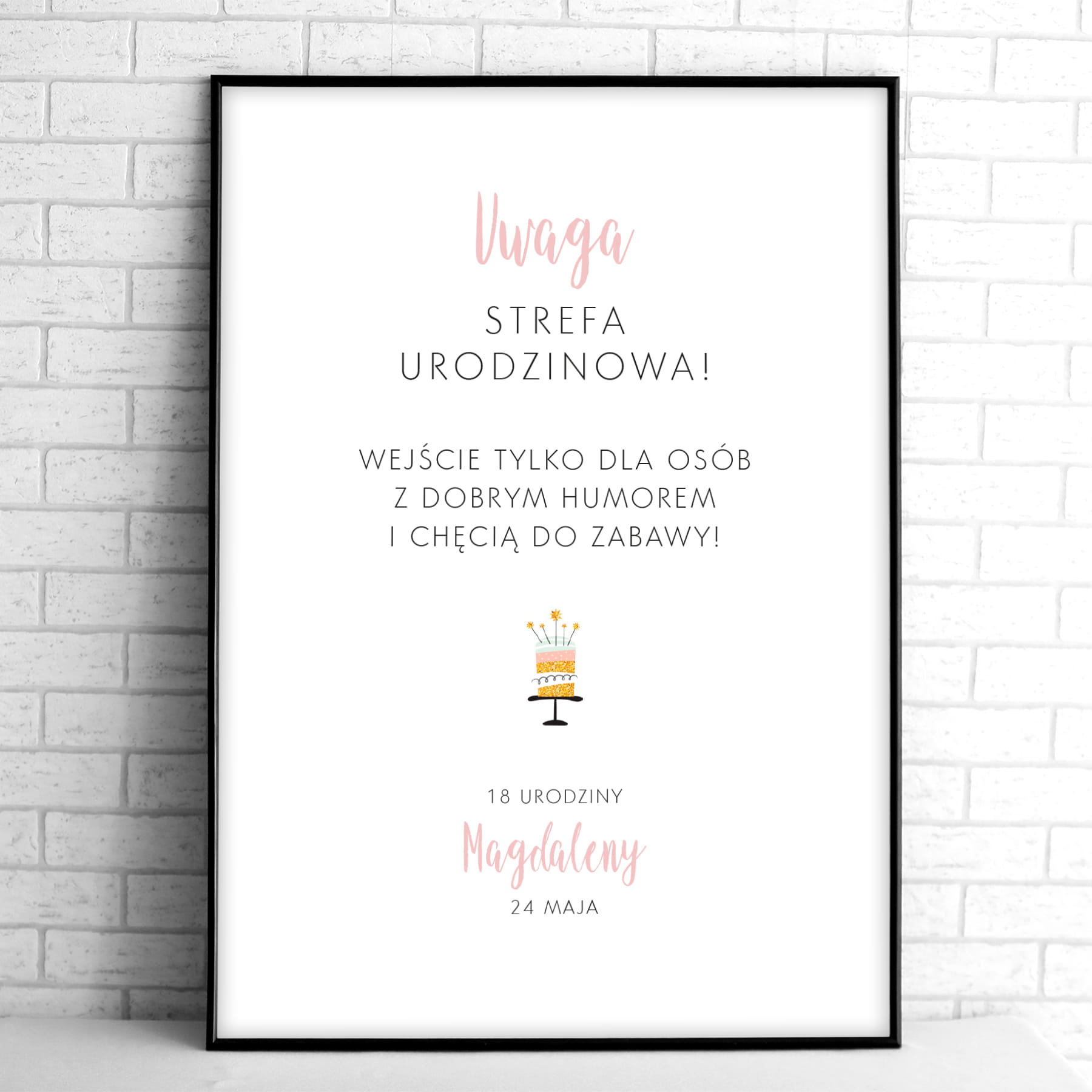 Tablice powitalne na przyjęcie urodzinowe z tortem