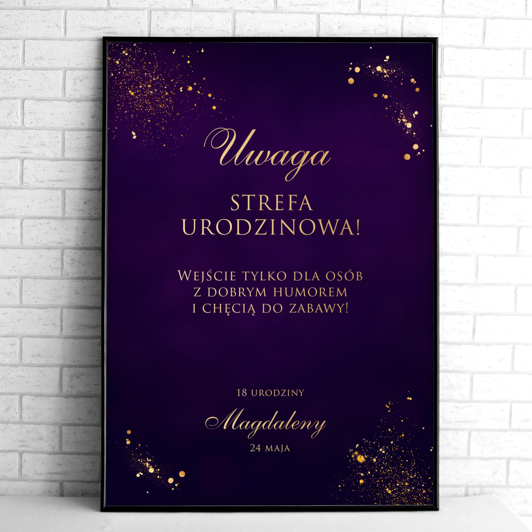 Tablice powitalne na przyjęcie urodzinowe fioletowo-złote