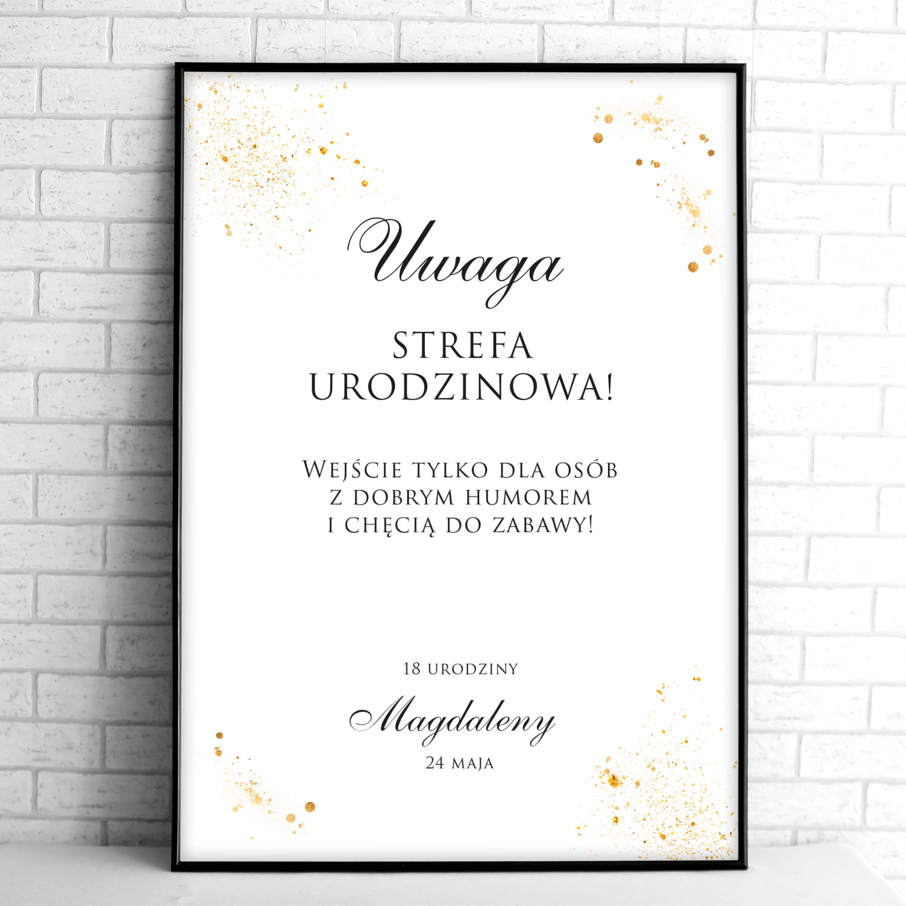 Tablice powitalne na przyjęcie urodzinowe biało-złote