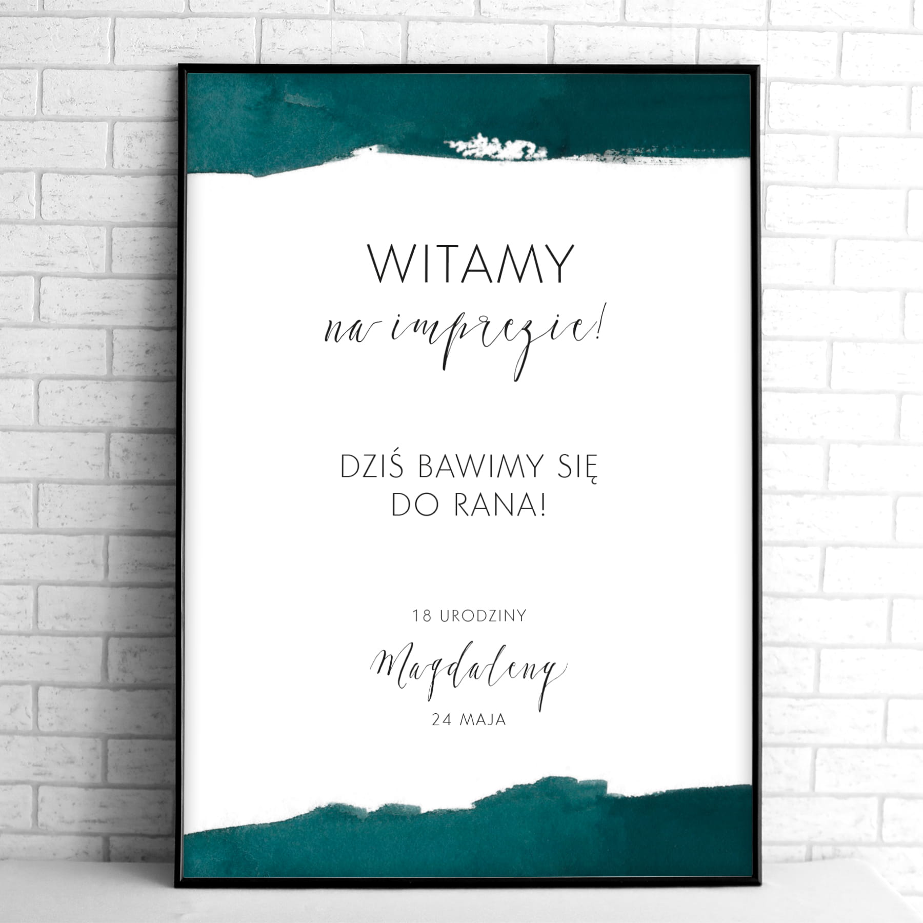 Tablice powitalne na przyjęcie urodzinowe zielone