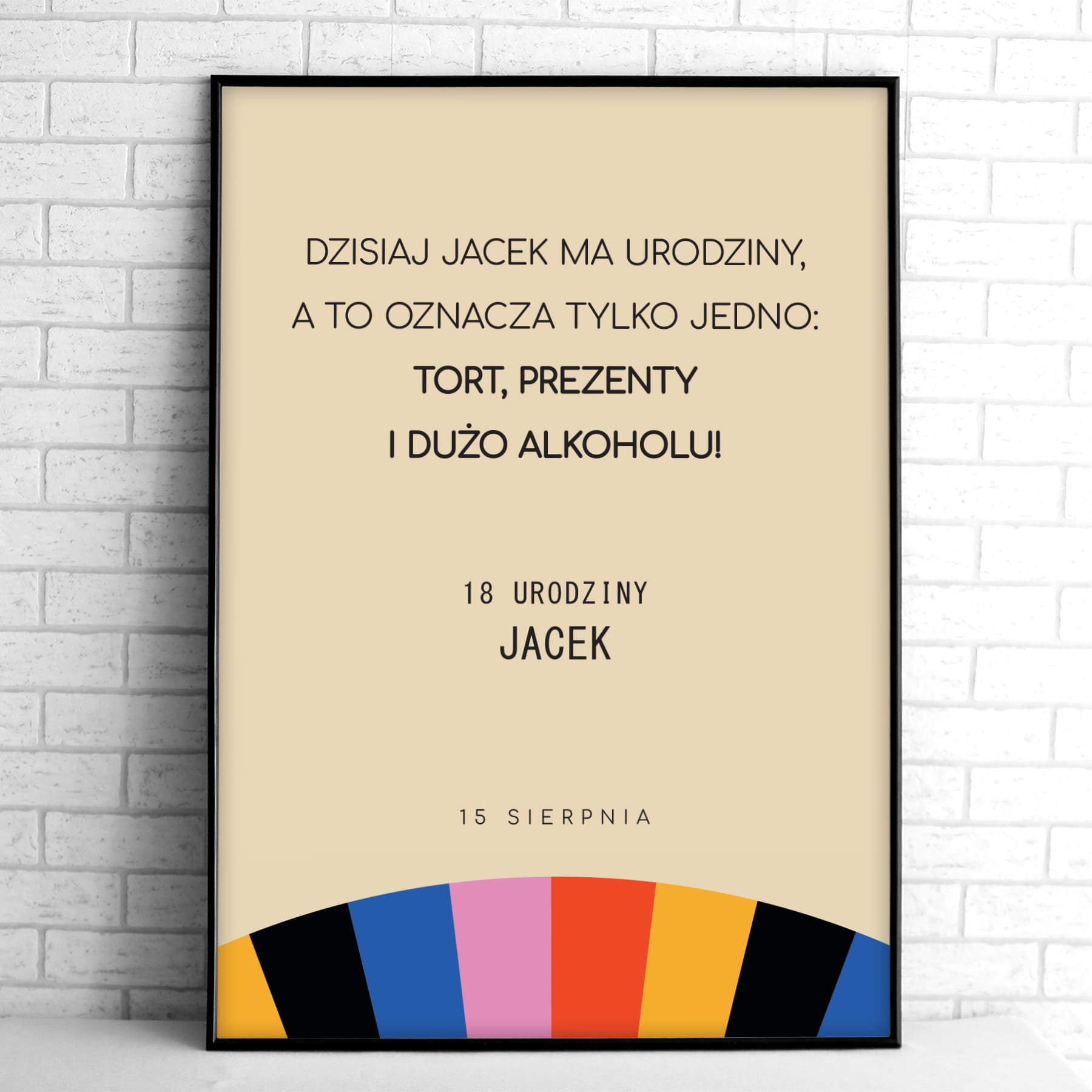 Tablice powitalne na przyjęcie urodzinowe z kolorowym wzorkiem