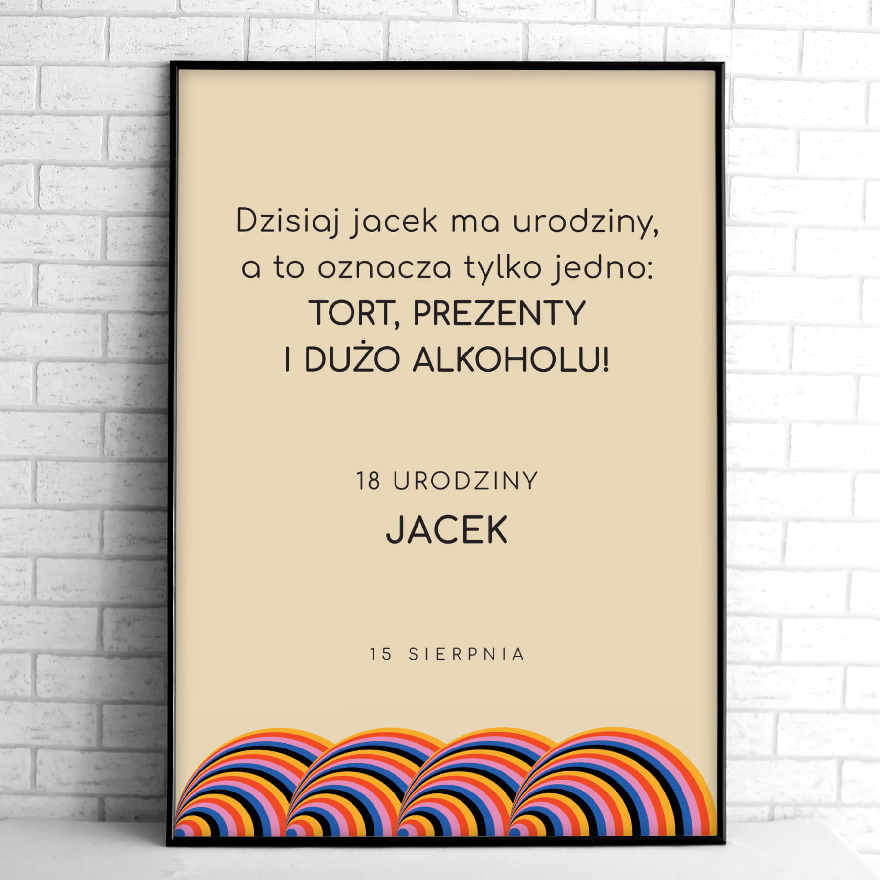 Tablice powitalne na przyjęcie urodzinowe z kolorowym wzorem