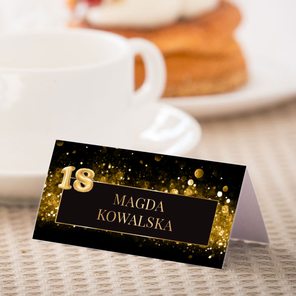 Złoto czarne winietki na 18-nastkę